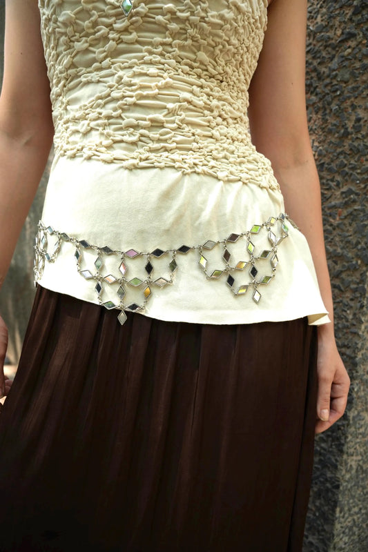 Mirror Work Waist Belt Chain Handmade Hip Chain