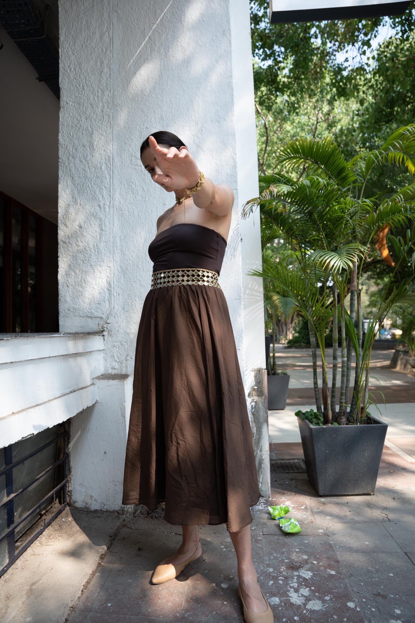 Gold Mirror Belt Handmade Statement Waist Jewelry