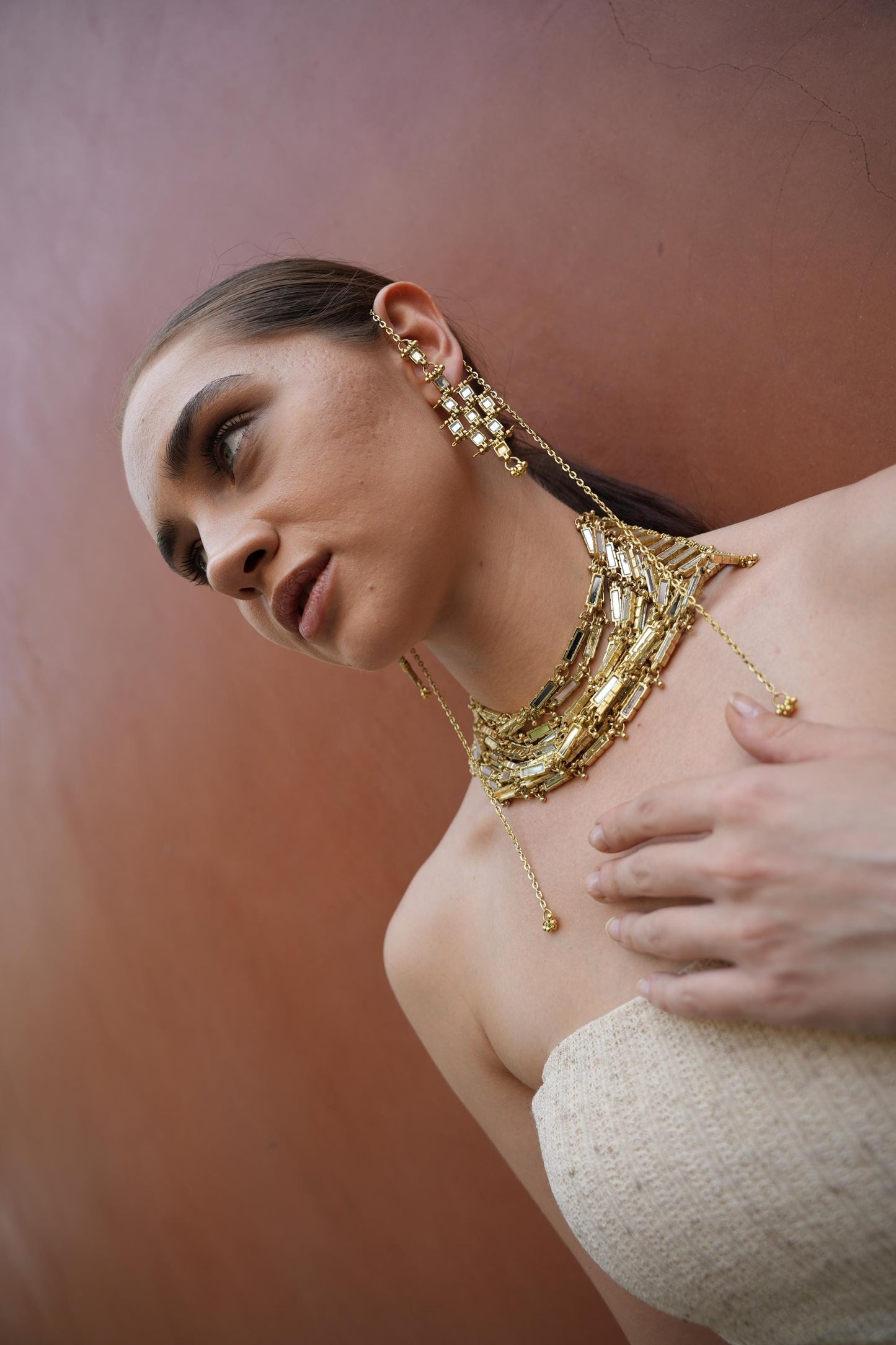Gold Statement Choker Necklace