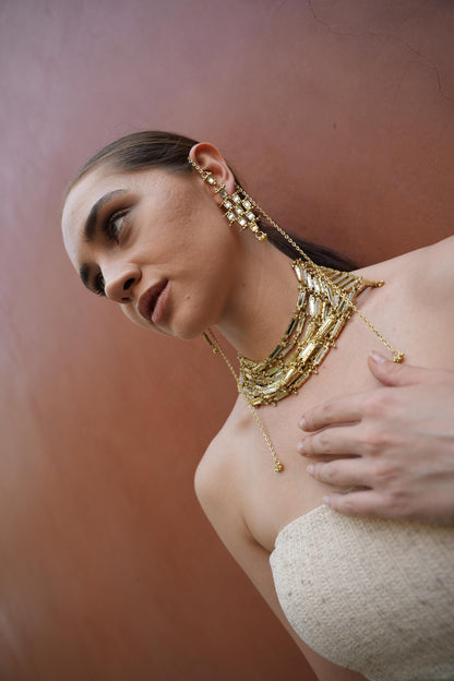 Gold Statement Choker Necklace