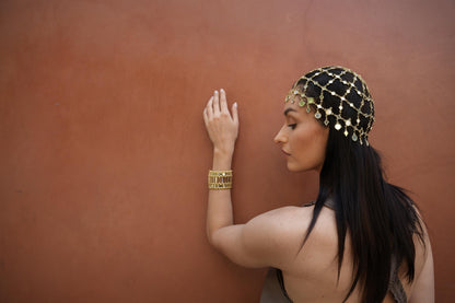 Gold Mirror Head Chain Boho Bridal Headpiece Festival Hair Jewelry