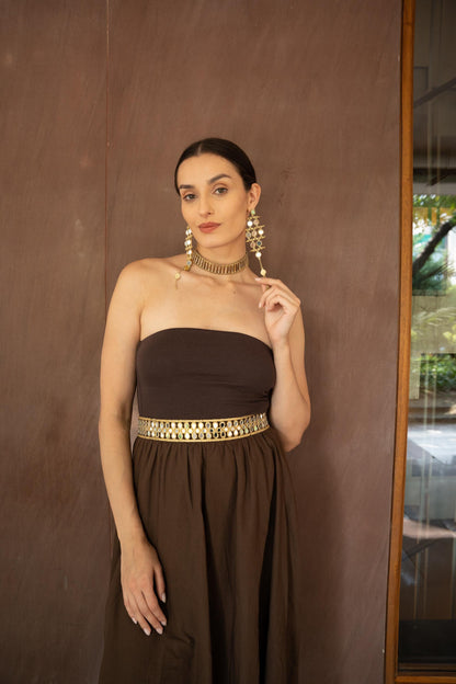Handmade Green Enamel Gold Choker Necklace
