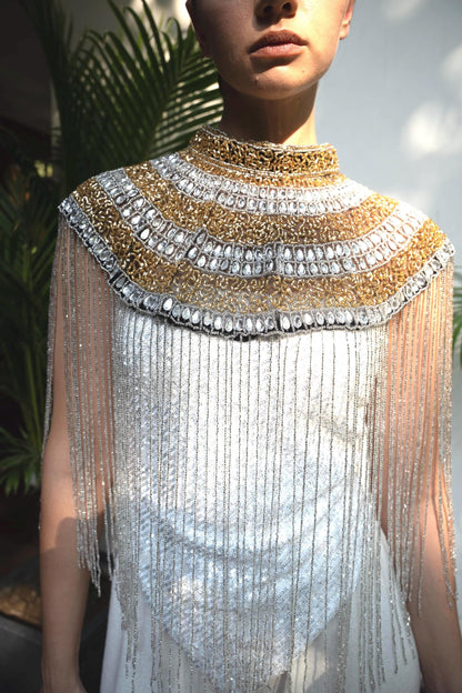 Gold Statement Choker Cape Necklace