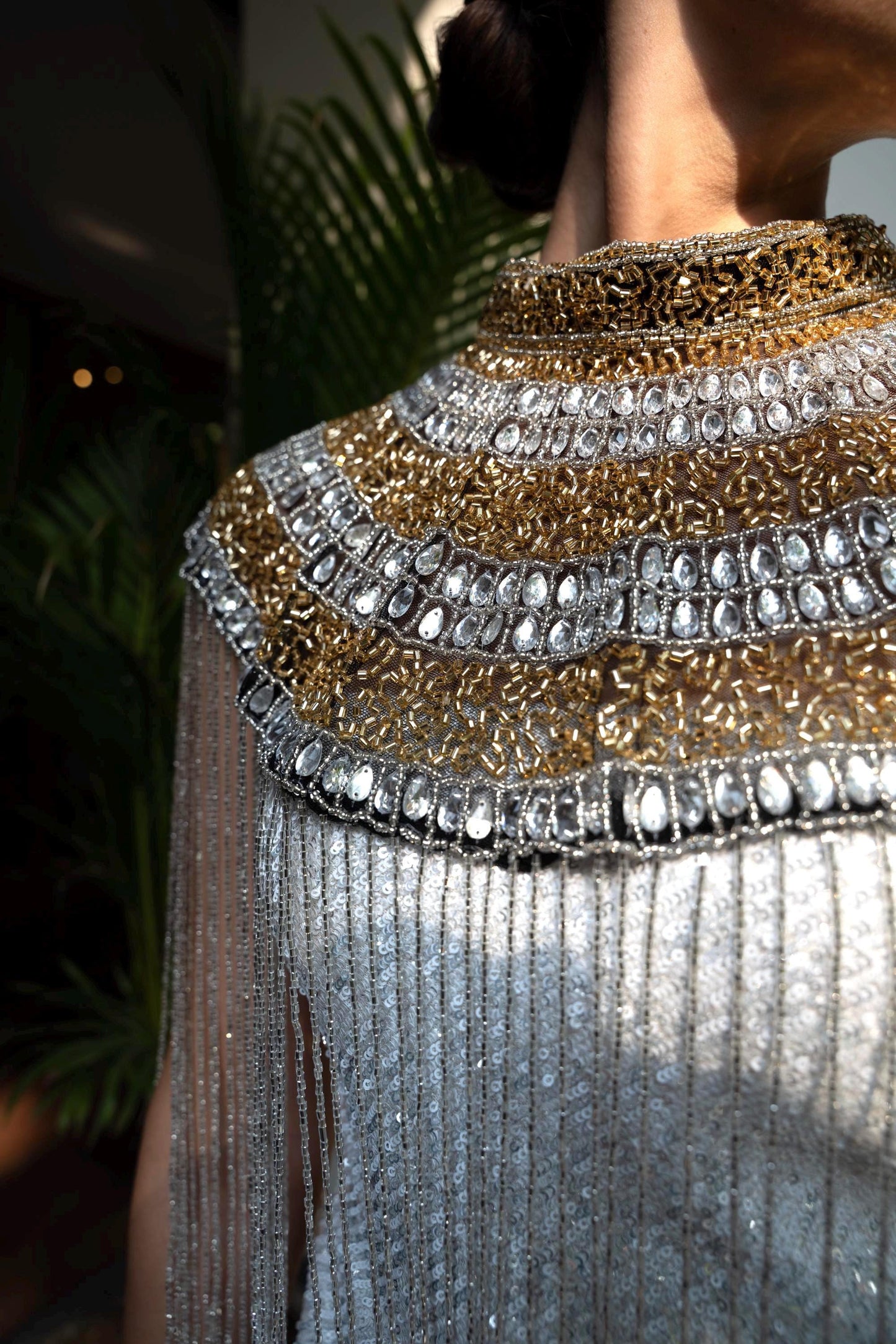 Gold Statement Choker Cape Necklace
