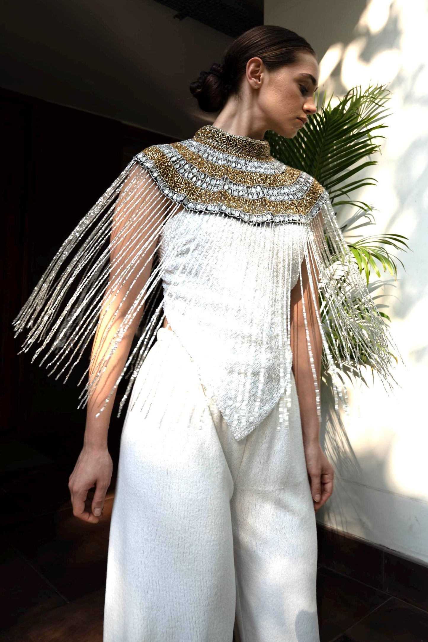 Gold Statement Choker Cape Necklace