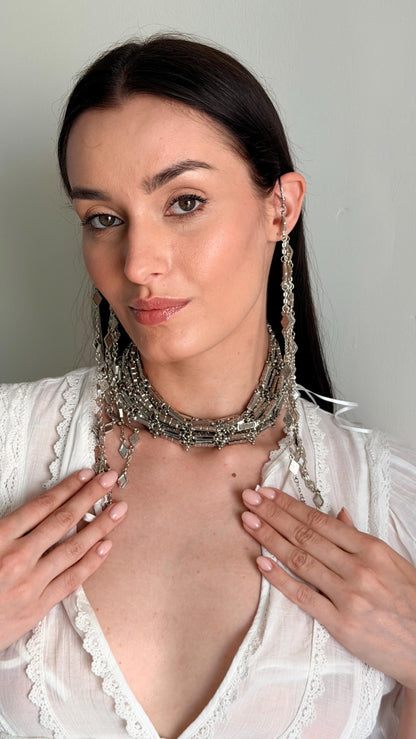Silver Handmade Statement Choker Necklace