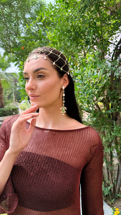 Gold Teardrop Mirror Earring Handmade Brass Jewelry