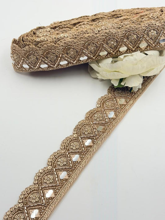 Runway Luxe Mirror Cutdana Lace Trim