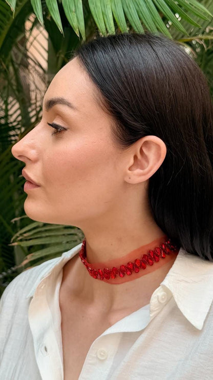 Handmade Crystal Embroidered Choker