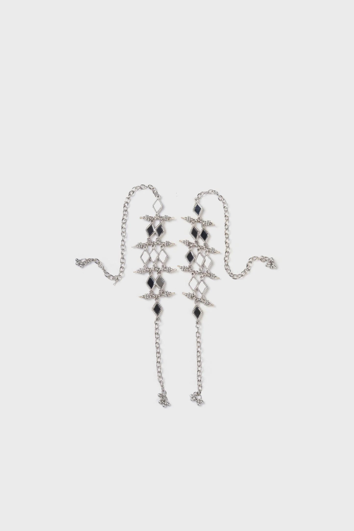 Elegant Silver Cascade Necklace Layered Drop Pendant