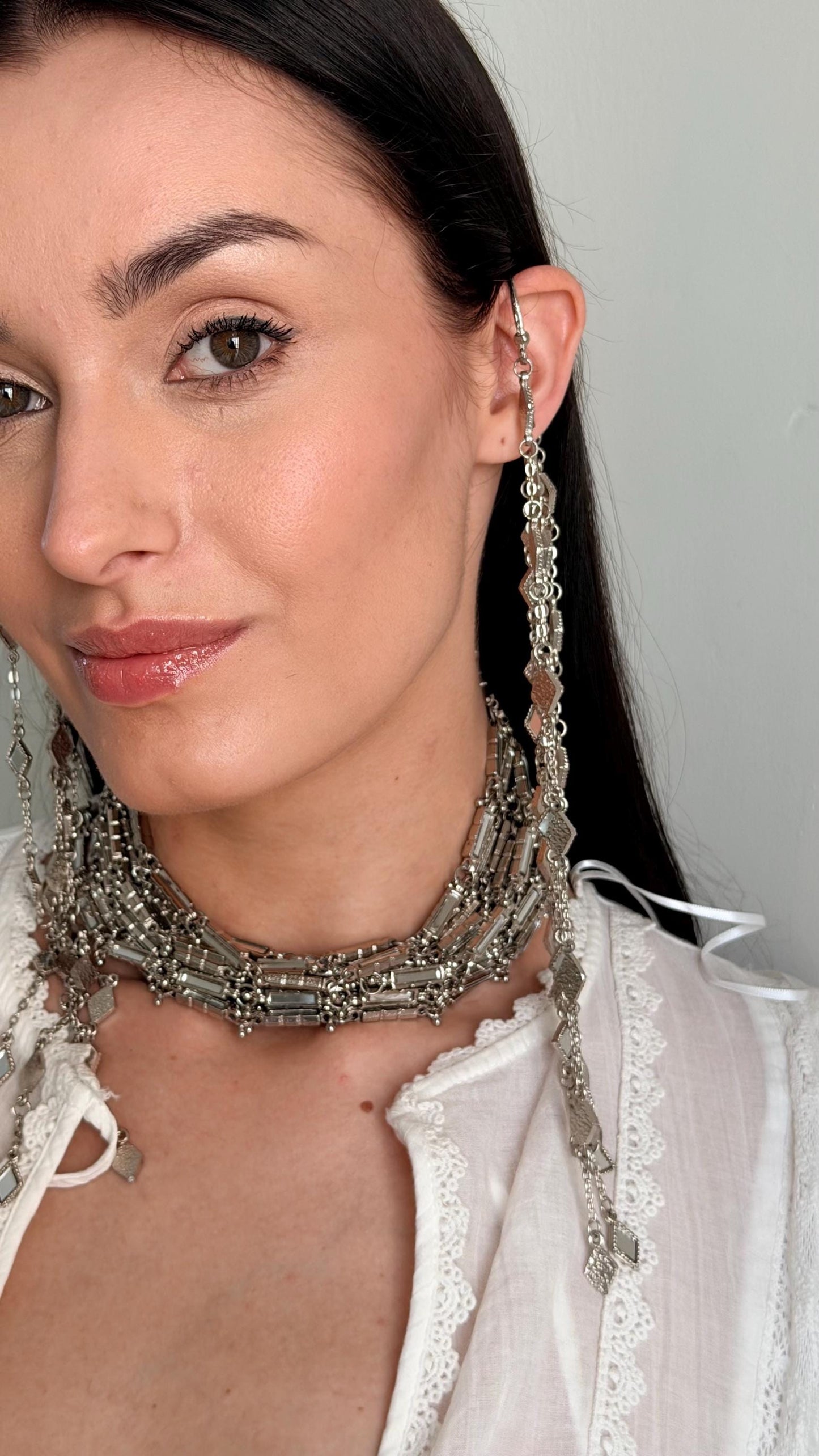 Silver Handmade Statement Choker Necklace