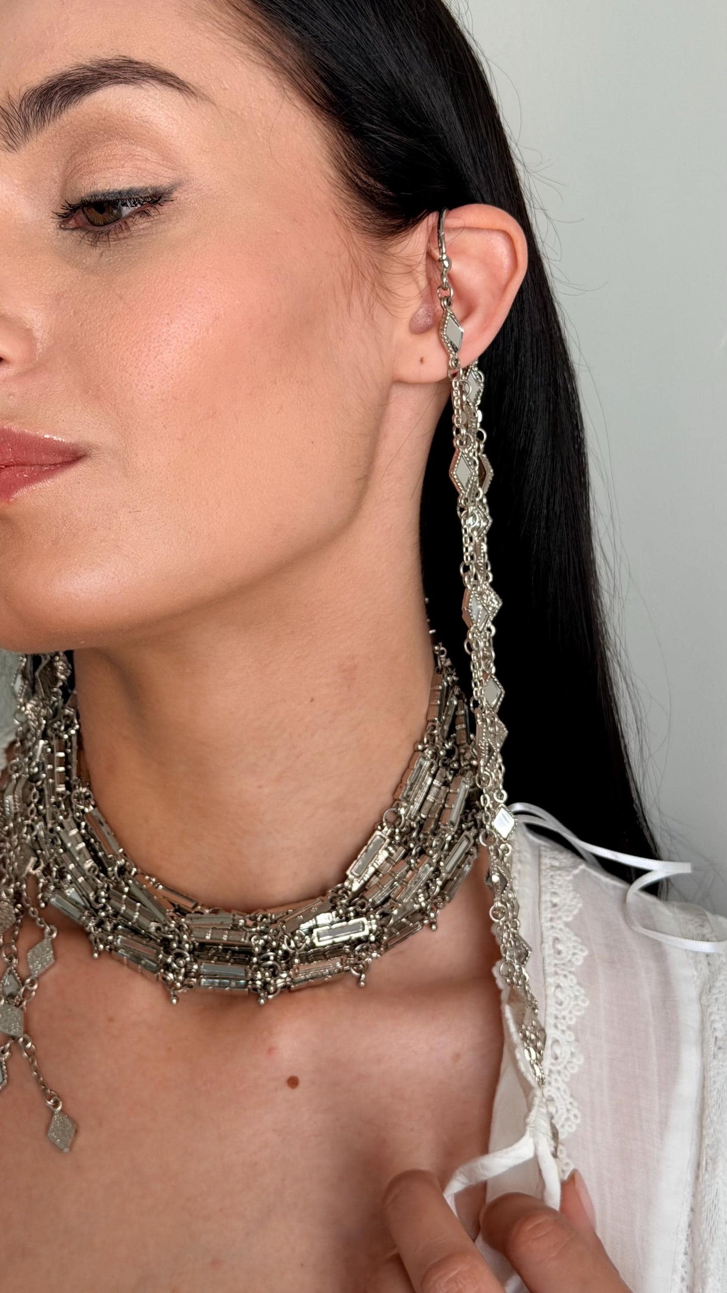 Silver Handmade Statement Choker Necklace