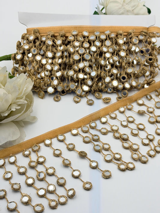 Handmade Embroidered Mirror Tassel Fringe Trim