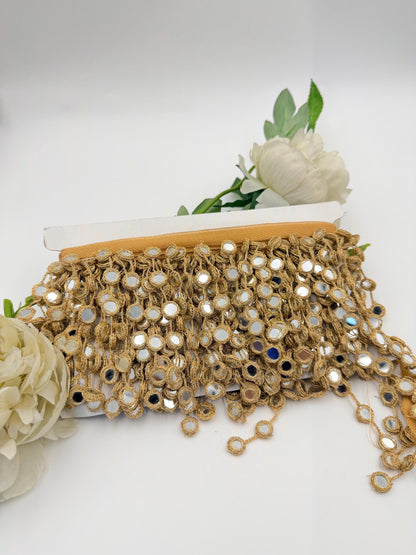 Handmade Embroidered Mirror Tassel Fringe Trim