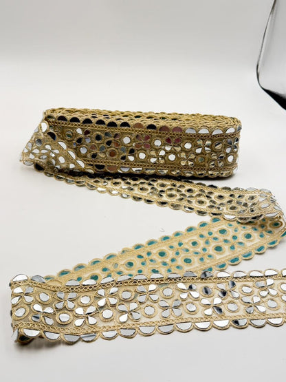 Designer Real Mirror Lace Trim