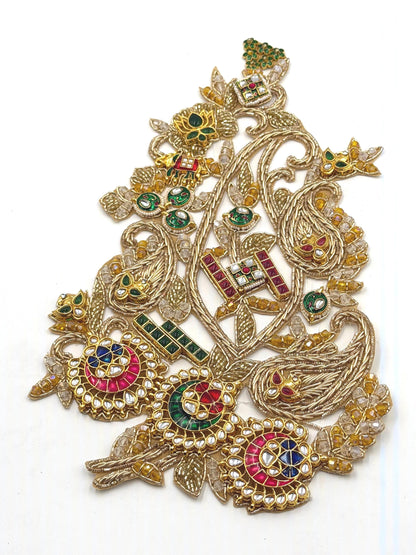 Hand Embroidery Kundan Crystal Lehanga Embellishment