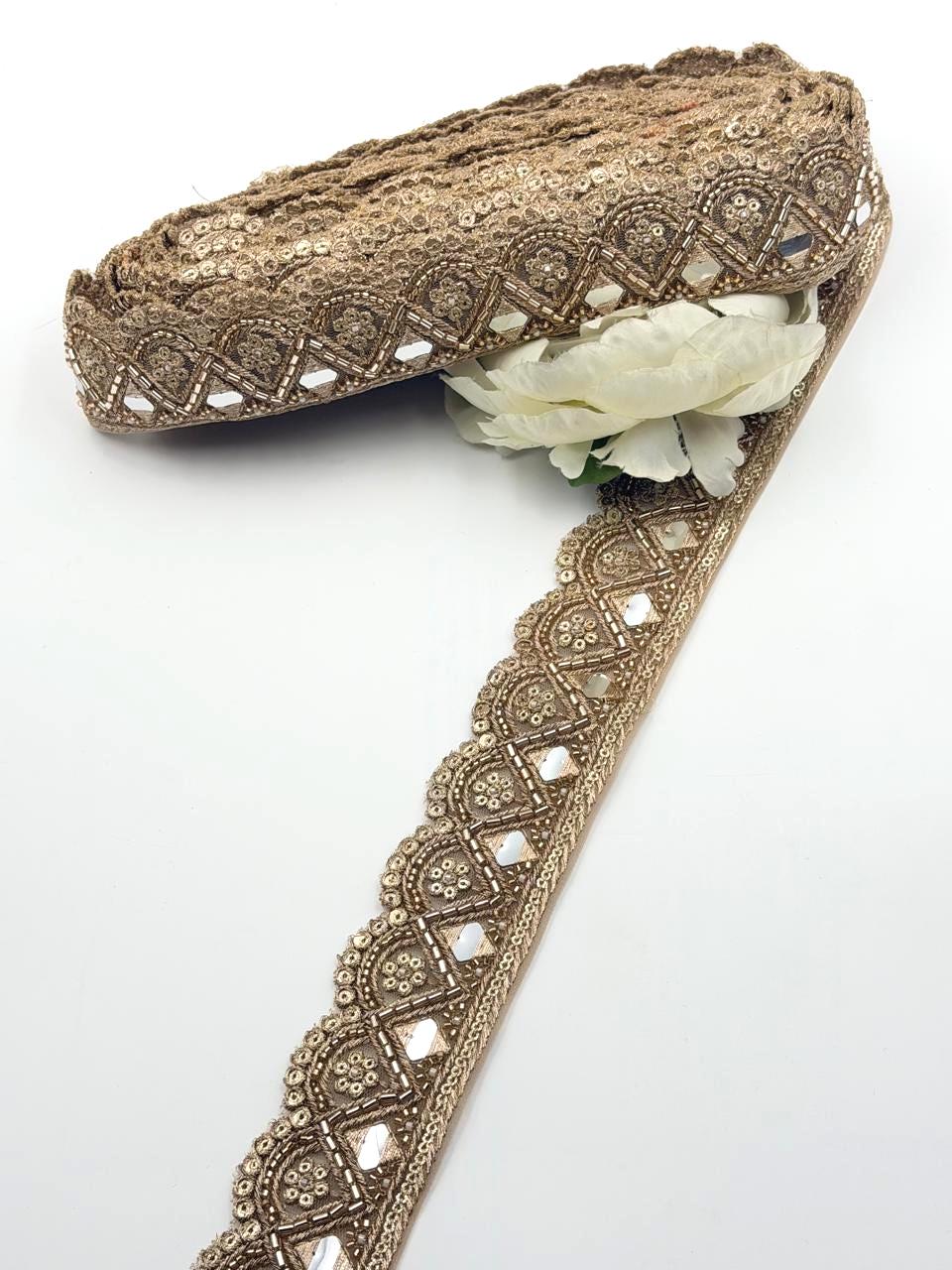 Runway Luxe Mirror Cutdana Lace Trim