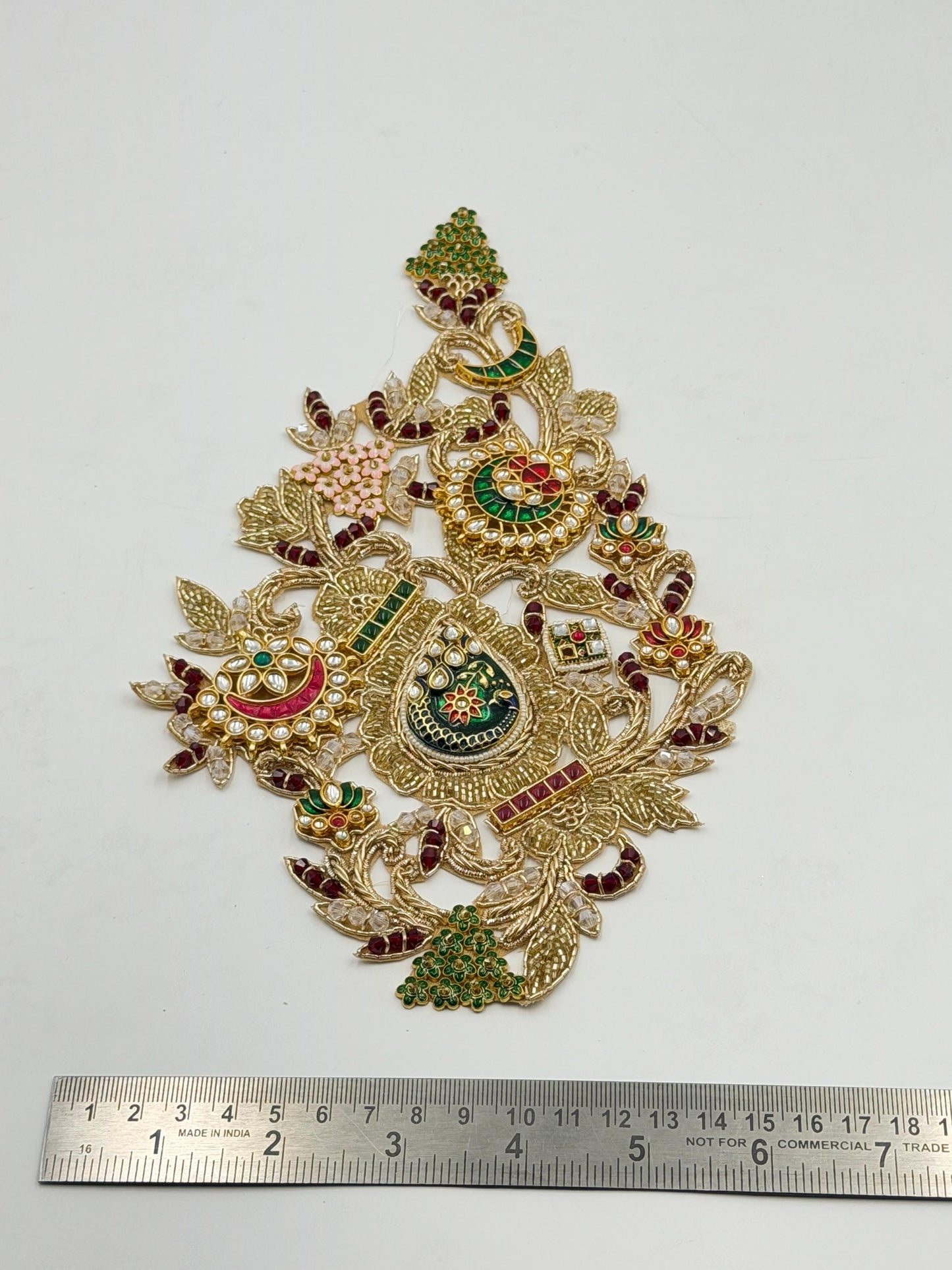 Hand Embroidered Kundan Applique Patch