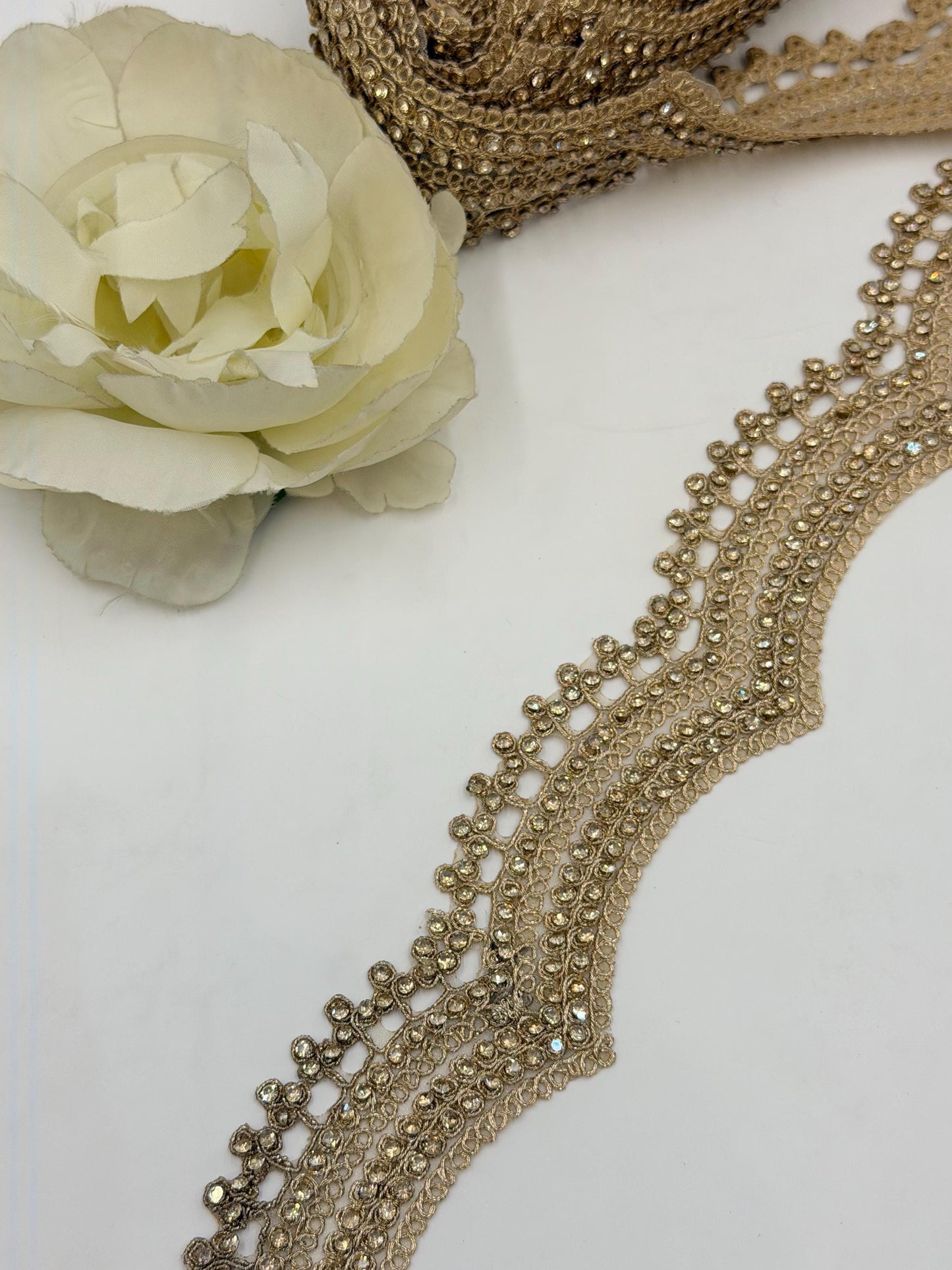 Gold Crystal Bridal Border Luxury Wedding Trim