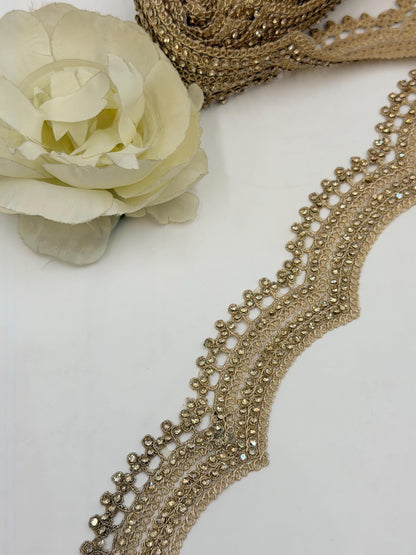 Gold Crystal Bridal Border Luxury Wedding Trim