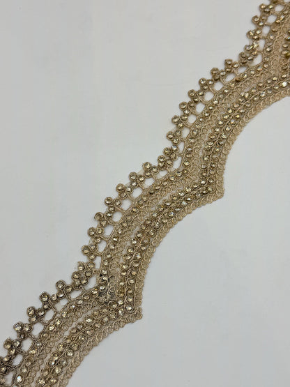 Gold Crystal Bridal Border Luxury Wedding Trim