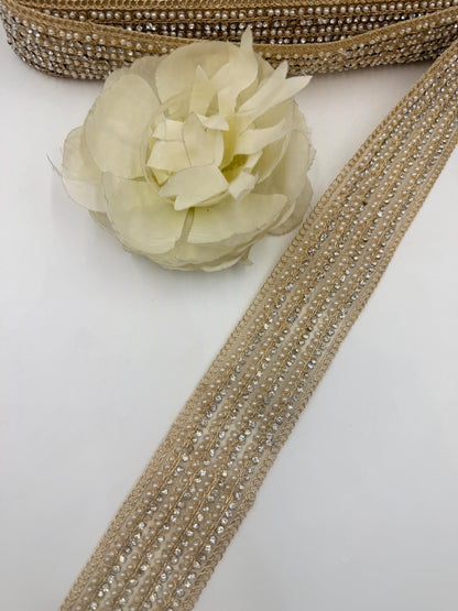 Pearl Rhinestone Bridal Trim Lace