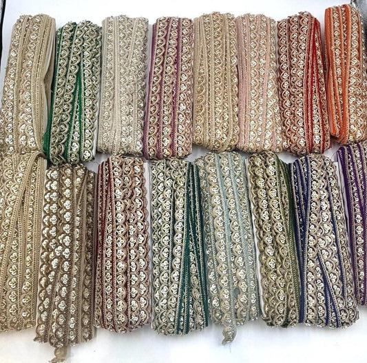 Hand Embroidered Sequin Lace Trim