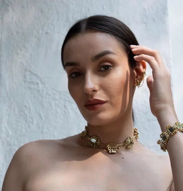 Gold Mirror Belt Handmade Statement Waist Jewelry