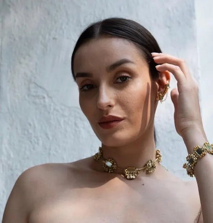 Gold Mirror Belt Handmade Statement Waist Jewelry