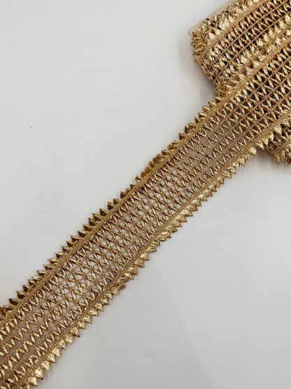 Champagne Gold Openwork Ribbon Trim
