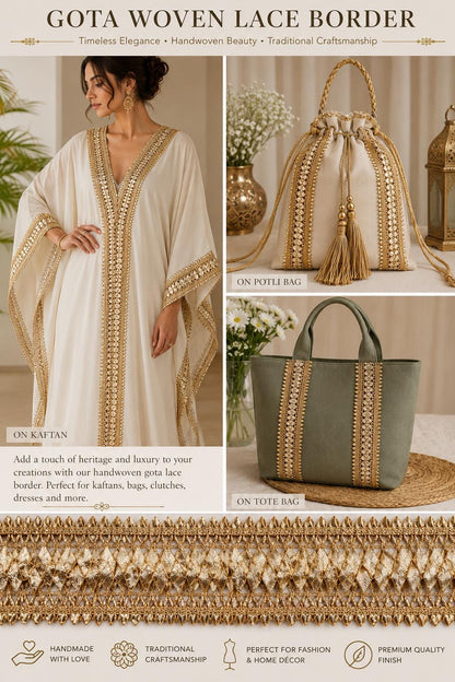 Handwoven Gota Patti Lace Trim