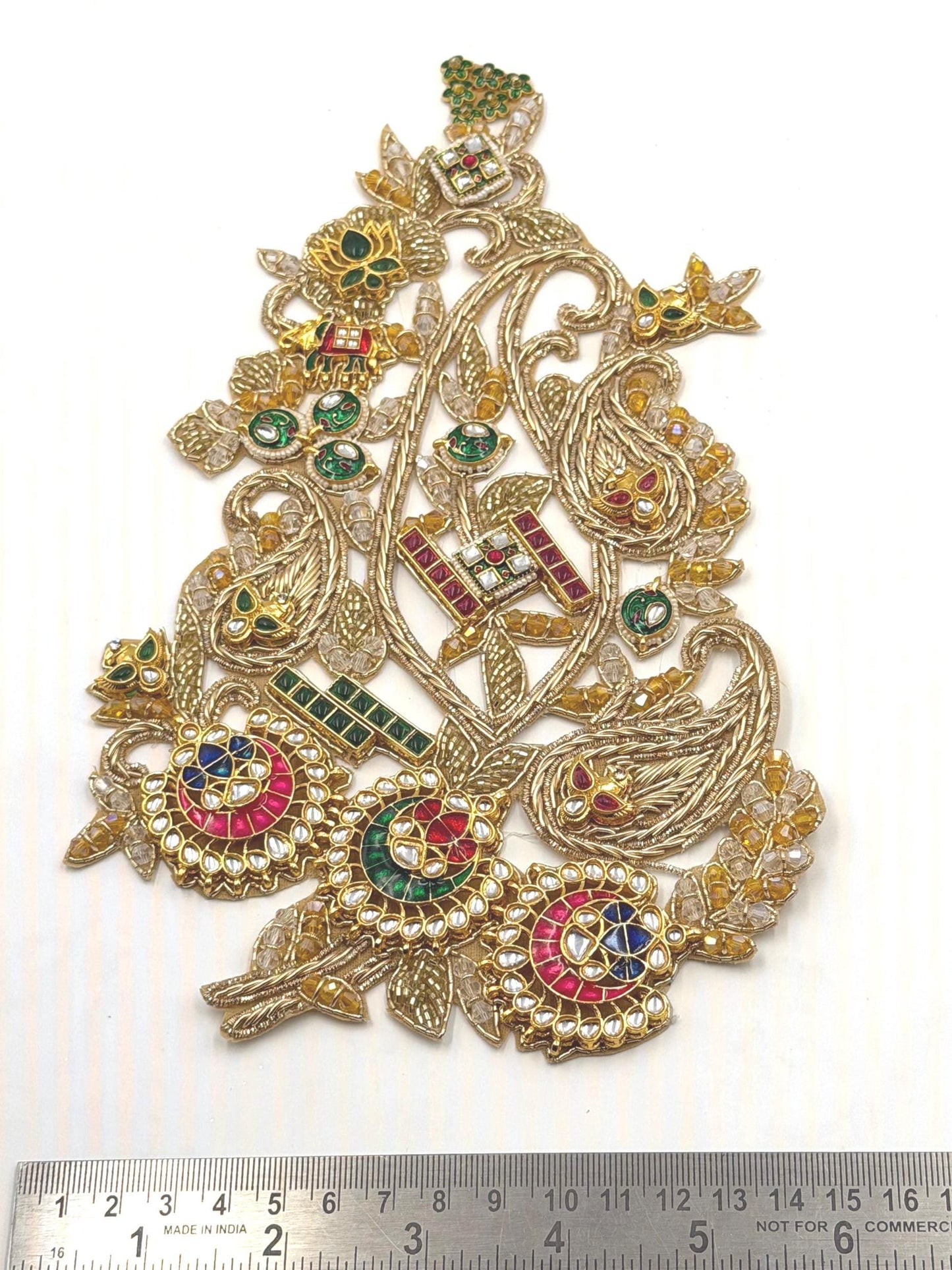 Hand Embroidery Kundan Crystal Lehanga Embellishment
