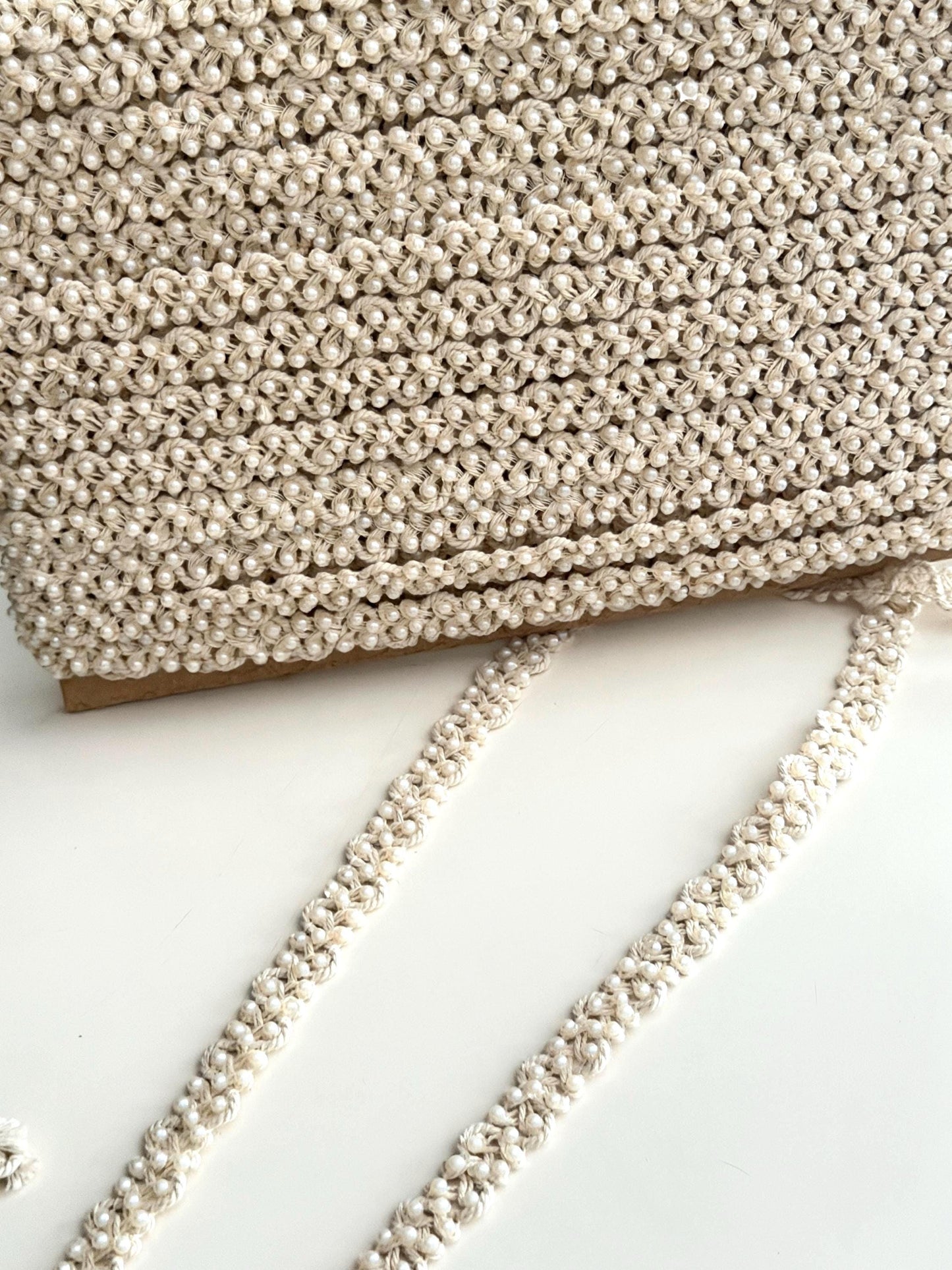 Pearl Edging Lace Trim Ivory Pearl Border Ribbon