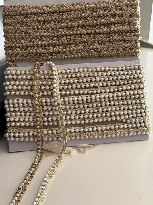 Champagne Gold Pearl Beaded Trim