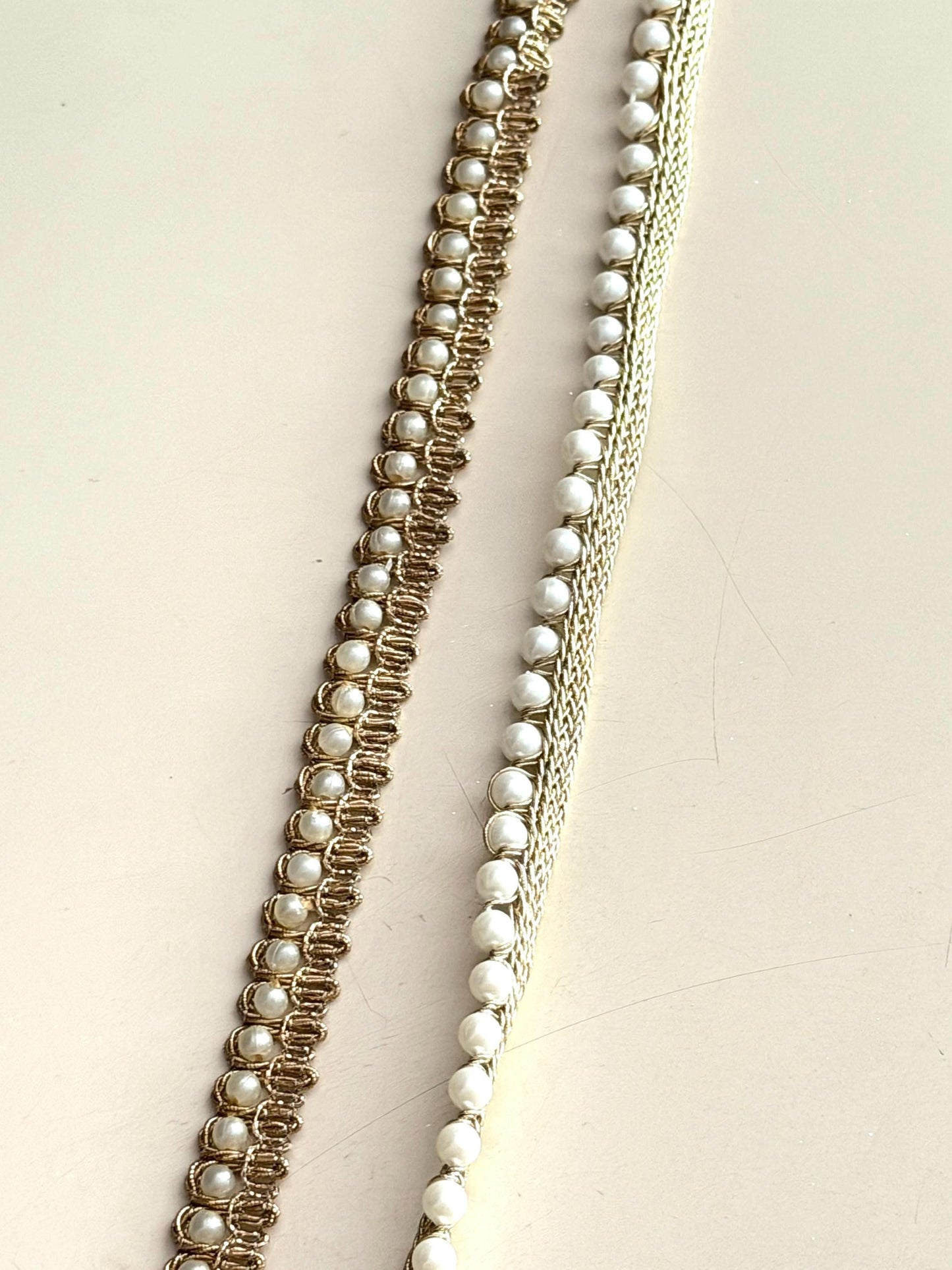 Champagne Gold Pearl Beaded Trim