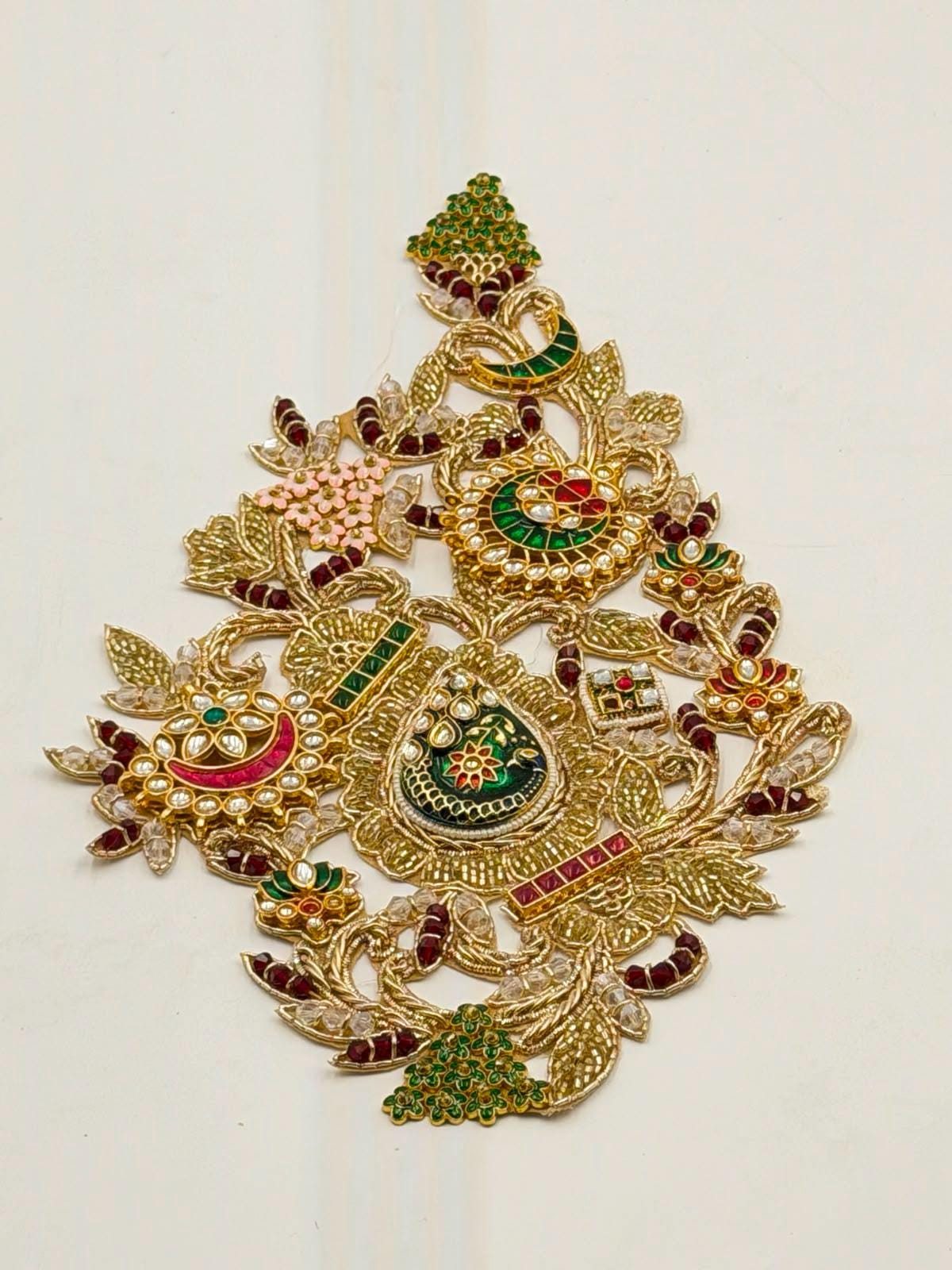 Hand Embroidered Kundan Applique Patch
