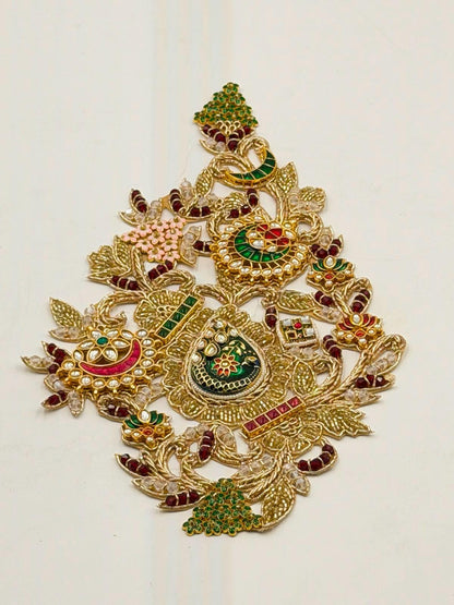 Hand Embroidered Kundan Applique Patch