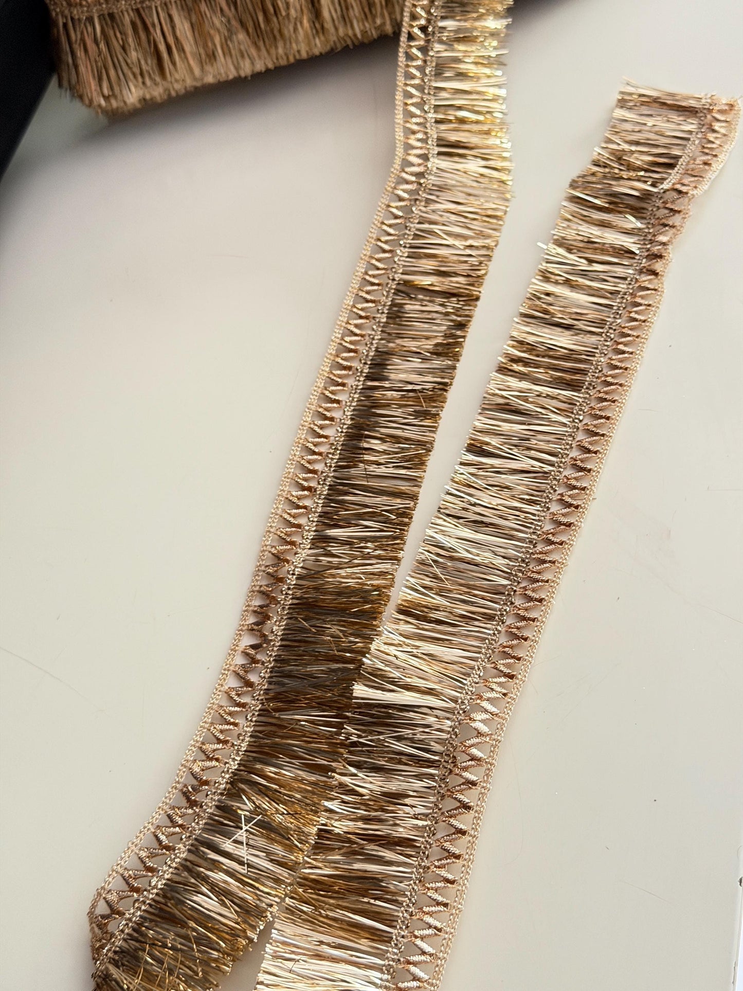 Champagne Gold Metallic Fringe Trim