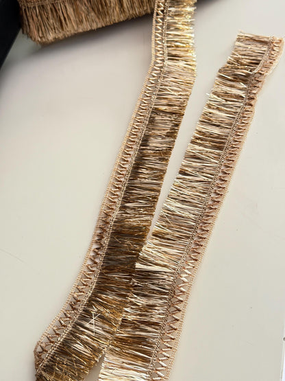 Champagne Gold Metallic Fringe Trim
