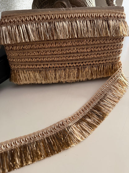 Champagne Gold Metallic Fringe Trim