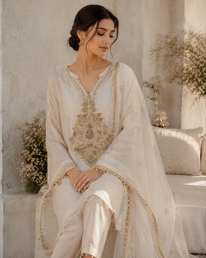Luxury Beaded Jewelled Applique Patch Gold Zari