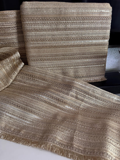 Extra Wide Gold Embroidered Fringe Trim
