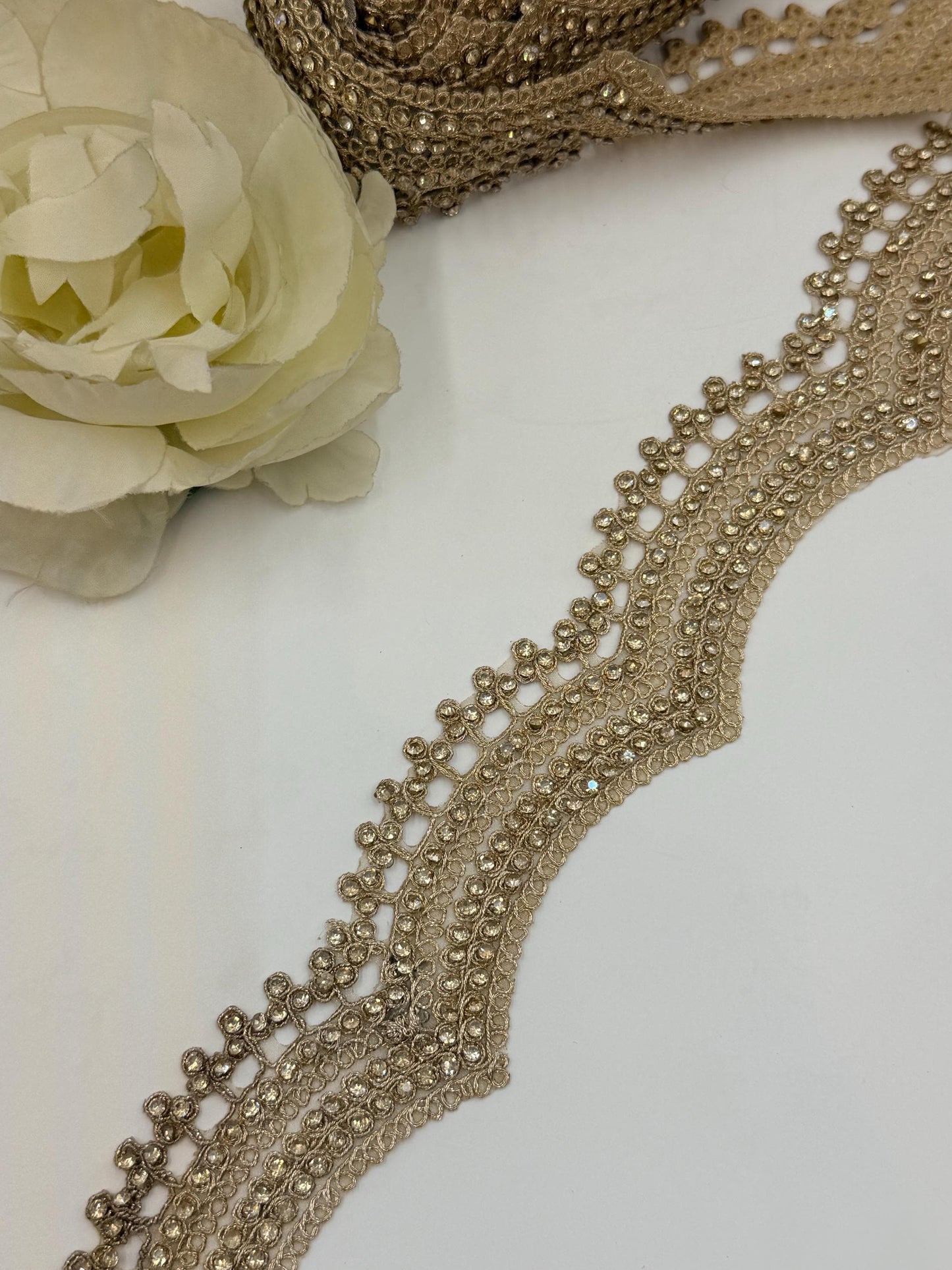 Gold Crystal Bridal Border Luxury Wedding Trim