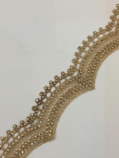 Gold Crystal Bridal Border Luxury Wedding Trim