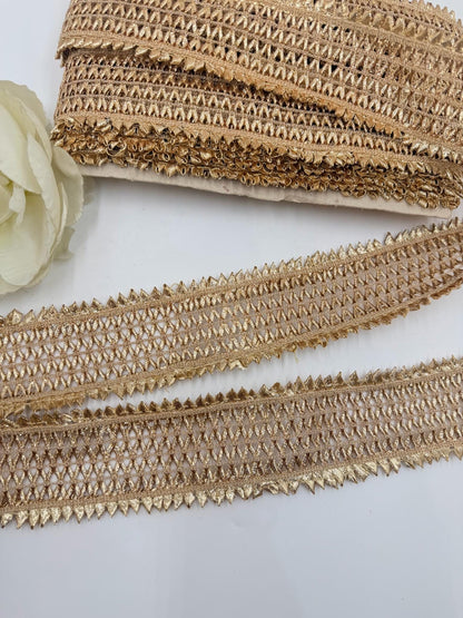 Champagne Gold Openwork Ribbon Trim