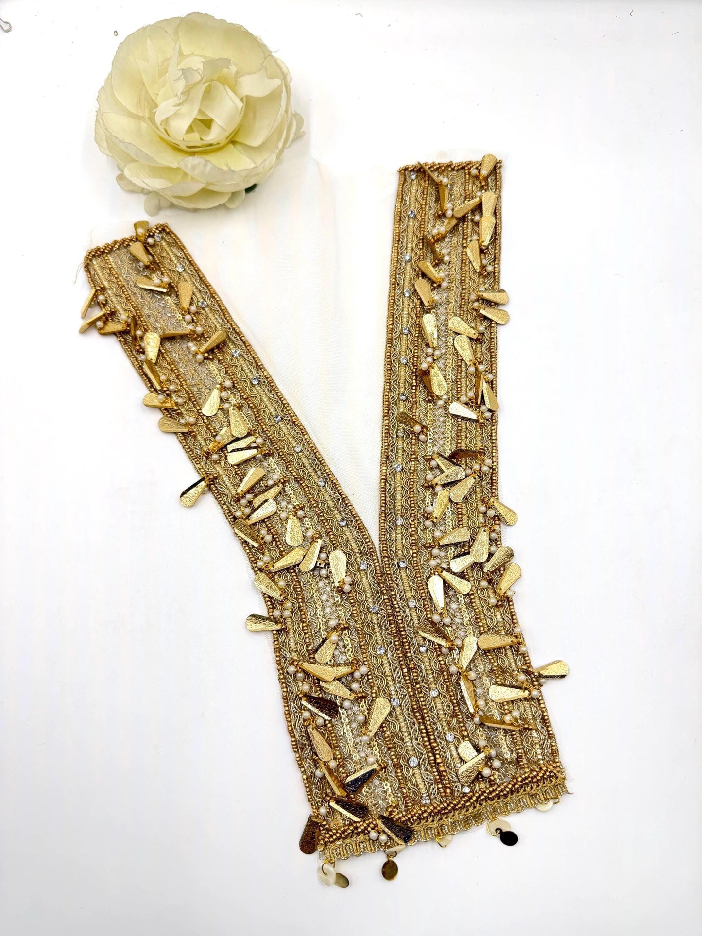 Gold Zardozi Neckline Applique