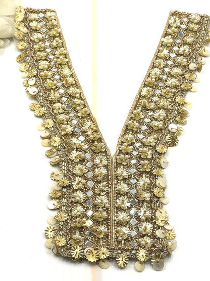 Gold Bridal Neckline Applique