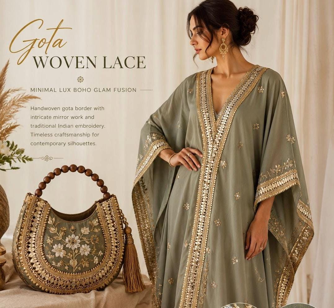 Handwoven Gota Patti Lace Trim
