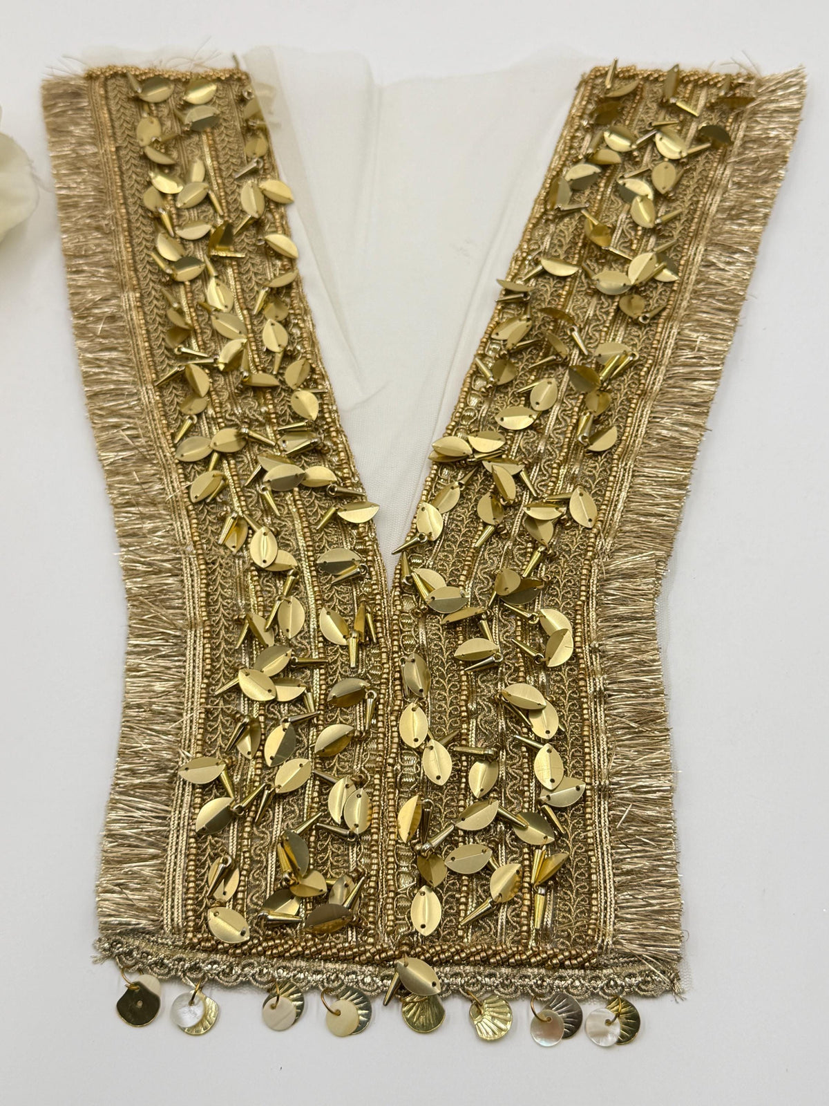 Antique Gold Champagne Neckline Applique