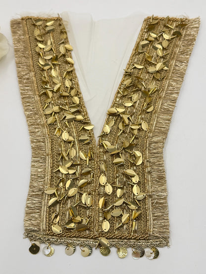 Antique Gold Champagne Neckline Applique